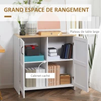 HOMCOM Meuble de rangement buffet cuisine avec 2 portes et 2 étagères réglables 90 x 39,5 x 88 cm(m-4)
