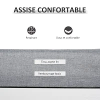 HOMCOM Banc de rangement Banc à Chaussures 2 Niveaux Rangement, Niche, tiroir, Coffre intégré avec Coussin Gris Blanc(m-6)