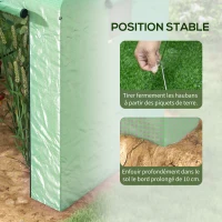Outsunny Serre de jardin 2,8m² avec 1 grande porte enroulable et 2 fenêtres, dim. 200L x 140l x 200H cm, vert(m-7)
