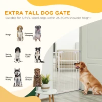PawHut Absperrgitter für Hunde, extra hoch, Schließautomatik, Metallrahmen, 97,5 x 104,1 cm, Weiß(m-8)