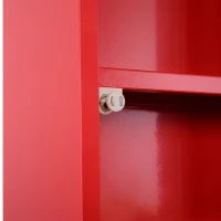 HOMCOM Armoire à Pharmacie 3 étagères 4 Niveaux verrouillable Porte Verre trempé dépoli Logo Croix 30L x 12l x 60H cm Acier Rouge(m-9)