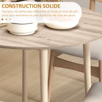 HOMCOM Table de salle à manger pliante 2 abattants - table ronde extensible - peu encombrante avec pieds en bois Ø89 x 73.5H cm(m-6)