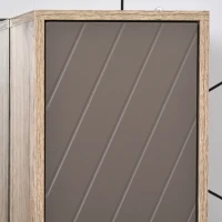 HOMCOM Miroir de Salle de Bain avec étagère et Placard - système Fixation intégré - Panneaux Particules chêne Clair Gris(m-13)