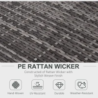 Outsunny 6-Seater Rattan Sofa Furniture Set W/ Cushions, Steel Frame-Grey(m-4)