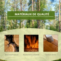 Outsunny Étagère à Fleurs en Bois Supports de Pots Porte Plante Bois 5 tablettes Ornement Petites barrières 60 x 30x 130cm Bois de Sapin traité carbonisation pour Intérieur Jardin Terrasse Balcon(m-6)