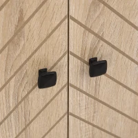 HOMCOM Buffet meuble de rangement 2 portes bois et pieds en métal noir dim. 80L x 29,5l x 80H cm(m-11)