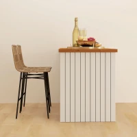 HOMCOM Conjunto de 2 Taburetes Altos de Cocina Taburetes de Bar con Respaldo y Asiento de Ratán para Bar Cocina Comedor Marrón(m-7)