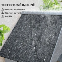 Outsunny Armoire de jardin en bois Abri de jardin Armoire à outils Cabane en bois Toit bitumé Gris 77,5 x 54,2 x 179,5 cm(m-4)