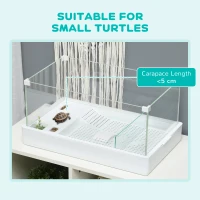 PawHut Turtle Tank, Aquarium Glass Tank w/ Basking Platform, Filter Layer(m-8)