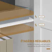 HOMCOM Meuble de rangement buffet cuisine avec 2 portes et 2 étagères réglables 90 x 39,5 x 88 cm(m-5)