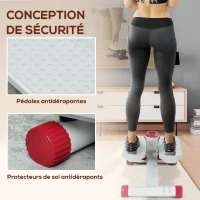 SPORTNOW Stepper mini stepper avec moniteur LCD pédales antidérapantes pour l'exercice à la maison 44,5 x 29 x 20 cm gris(m-6)