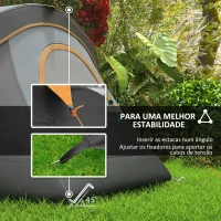 Outsunny Tenda de Campismo para 4-5 Pessoas Impermeável + Anti UV com Bolsa de Transporte e Gancho para Luz 455x230x180cm Cinza e Preto(m-7)