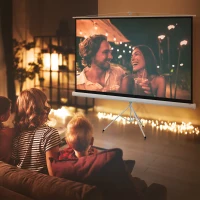 HOMCOM Écran de projection 100 pouces avec support trépied hauteur réglable, écran 4K HD 16:9(m-2)