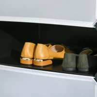 HOMCOM Modulares Regalsystem für 6 Paar Schuhe, 49 cm x 36,5 cm x 108 cm, Schwarz(m-7)