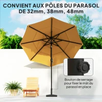 Outsunny Pied de parasol carré 15 kg, support parasol en béton pour mât de Ø 32, 38, 48 mm, design ajouré 45 x 45 x 33,5 cm, noir(m-4)