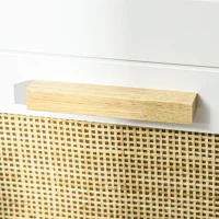 HOMCOM Commode 5 tiroirs poignées en bois massif glissières en métal pour bureau salon chambre à coucher 77 x 37 x 104 cm blanc(m-11)