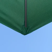 Outsunny 2.7m Banana Parasol Cantilever Umbrella with Crank Handle, Double Tier Canopy and Cross Base for Outdoor, Hanging Sun Shade, Green(m-11)