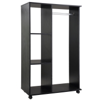 HOMCOM Armoire penderie Armoire de Rangement Mobile Panneaux de Particules Noir