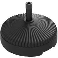Outsunny Pied de parasol rond support parasol en HDPE remplissage eau sable pour terrasse piscine patio Ø 55 x 30 cm noir(m-1)