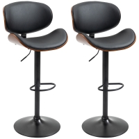 HOMCOM Chaises Bar 2pcs Hauteur Réglable Noir