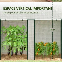 Outsunny Serre de jardin 2 m² dim. 2L x 1l x 1,78H m 2 Portes zippées enroulables Acier PE Haute densité 140 g/m² Anti-UV blanc(m-4)