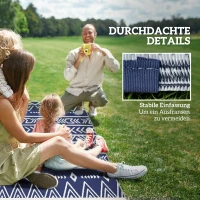 Outsunny Outdoor Teppich robuster Wetterfest Outdoorteppich, Carpet mit Boho-Style, Outdoor-Teppich für Wohnzimmer Balkon(m-8)