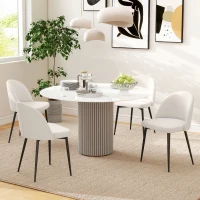 HOMCOM Lot de 2 chaises salle à manger chaise de cuisine scandinave chaise en velours rembourrée avec pieds effilés en métal(m-7)