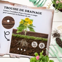Outsunny Jardinière sur pieds surélevée avec treillis carré potager 2 niveaux pour terrasse, balcon jardin 42 x 49 x 80 cm marron(m-5)