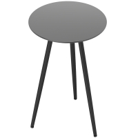 Outsunny Petite table basse ronde, table d'appoint, plateau en verre trempé, pieds effilés, cadre en acier, Ø 40 x 50 cm, noir