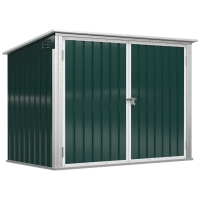 Outsunny Abri cache poubelle double avec deux portes et ouverture 178,5 x 104,5 x 128,5/113 cm vert