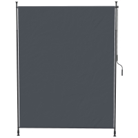 Outsunny Store vertical avec manivelle sans perçage brise-vue de balcon cadre en aluminium protection UV 200 x 305 cm gris