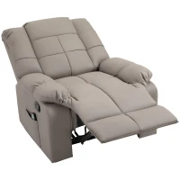 HOMCOM Fauteuil de massage fauteuil de relaxation massant avec dossier inclinable manuellement et repose-pied fauteuil TV revêtement synthétique télécommande incluse gris(m-11)
