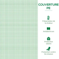 Outsunny Serre de Jardin Anti-UV 2 fenêtres moustiquaires + Barres renforcement 200L x 77l x 169H cm Acier PE Vert(m-4)