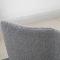 HOMCOM Lot de 2 Chaises de Salle à Manger Design scandinave - Pieds effilés Bois hêtre - Assise Dossier accoudoirs ergonomiques Lin Gris(m-9)