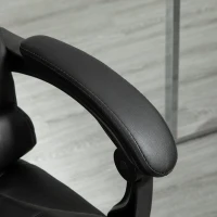 HOMCOM Fauteuil de bureau fauteuil manager grand confort dossier inclinable roulettes P.U 64,5 x 69 x 117 cm noir(m-8)