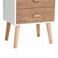 HOMCOM Table de chevet Chiffonnier Commode Meuble de Rangement avec 4 tiroirs Scandinave 40L x 30l x 75H cm en Bois(m-12)