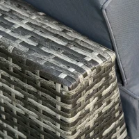 Outsunny 6 PC Rattan Sofa Coffee Table Set Sectional Wicker Weave Furniture for Garden Outdoor Conservatory w/ Pillow Cushion Grey(m-9)