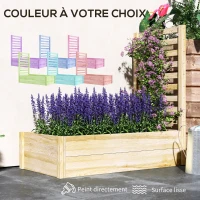Outsunny Jardinière avec treillis bac à fleurs jardinière de jardin dim. 115L x 60l x 110H cm effet bois naturel(m-5)