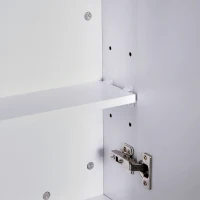 HOMCOM Armoire avec Miroir en Bois Rangement Salle de Bain Fermeture Porte Tampon MDF(m-9)