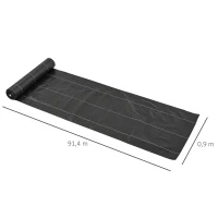 Outsunny Toiles de paillage - toile de paillage anti mauvaises herbes 130 g/m² indéchirable perméable à l'eau anti UV 92L x 1l m(m-3)