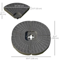 Outsunny Set of 4 Fillable Parasol Weights - 100kg(m-3)