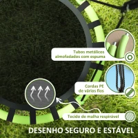 AIYAPLAY Baloiço para Crianças Redondo Baloiço de Jardim Infantil Ajustável Impermeável Carga 150kg Ø100x180 cm Preto e Verde(m-6)