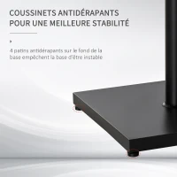 Outsunny Pied de parasol carré, socle parasol extérieur, Ø 35,38 et 48 mm, poids net 18 Kg, pour jardin patio terrasse, noir(m-5)