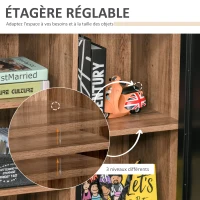 HOMCOM Buffet Industriel - Meuble de Rangement sur pied 3 niches Placard - en Bois et Porte métal Noir(m-5)