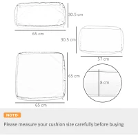 Outsunny Set of 14 Outdoor Cushion Covers - Red(m-3)