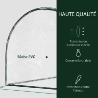 Outsunny Serre de Jardin mini serre à tomates dim. 2L x 1l x 0,8H m Porte zippée bâche PVC Acier Transparent(m-4)