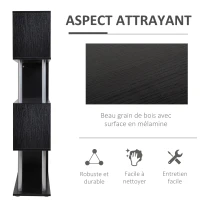 HOMCOM Bibliothèque étagère Design Contemporain en S 4 Niveaux 80L x 30l x 145H cm Coloris Noir(m-5)