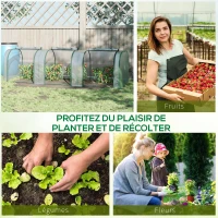 Outsunny Mini Serre de Jardin Serre à tomates 3L x 1l x 0,8H m Acier PVC 140 g/m² Anti-UV 3 fenêtres Vert et Transparent(m-7)