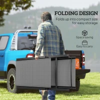 Outsunny Folding Sun Lounger Set of 2, 5-Position Adjustable Reclining Garden Loungers, Garden Chaise Lounge Sunbed Recliner Chairs with Steel Frame for Beach, Porch, Patio, Camping, Light Grey(m-6)