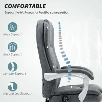 HOMCOM Six-Point Office Massage Chair, with Heat - Grey(m-5)